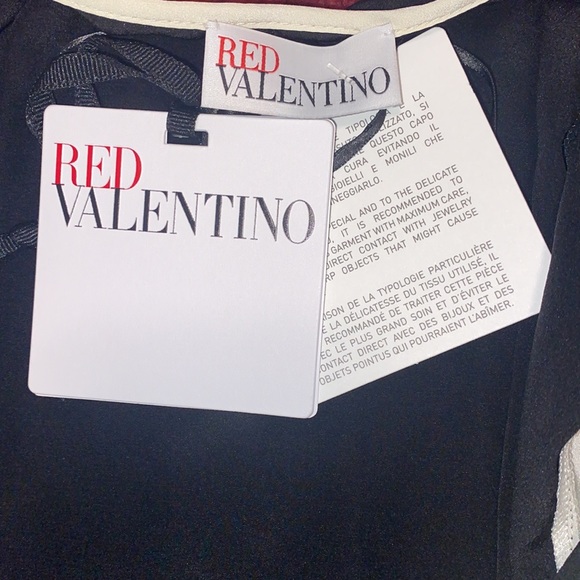 RED Valentino Black & White Ruffle Trim Dress - Size 42 EU / 4 US - New - Picture 6 of 7